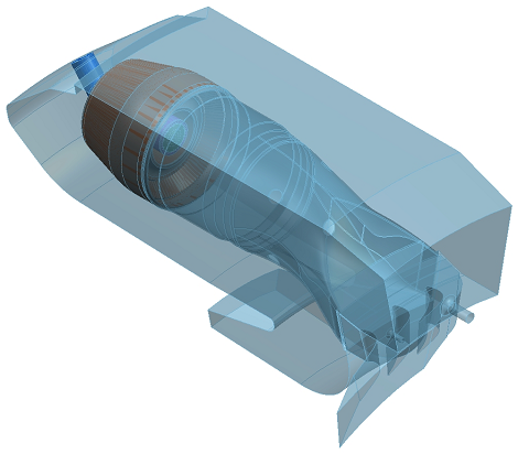 Isometric view of the CFD model